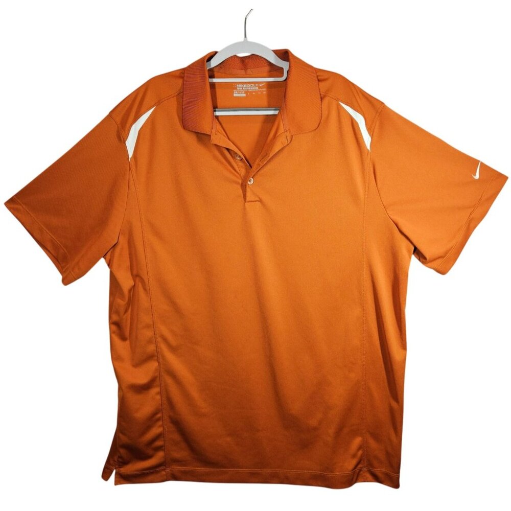 Nike Golf Tour Performance Dri-Fit Polo Shirt Mens XXL Burnt Orange Logo golf